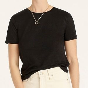 J.crew Relaxed Linen Crewneck T-shirt for Women Medium M in Black